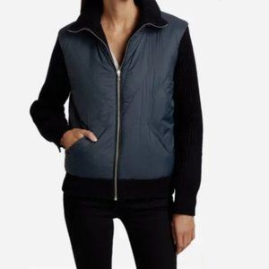 RAG & BONE Mikaela Mix Media Jacket Reversible Size S In Navy & Black NWT